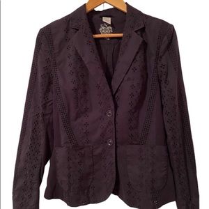 Olsen navy eyelet blazer